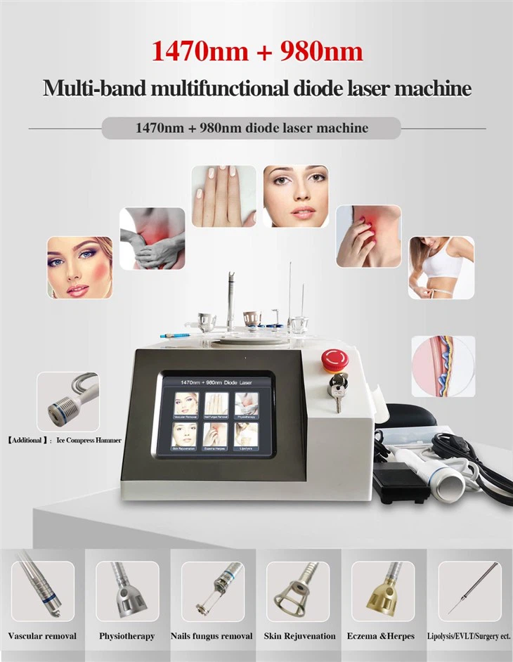Medical Fat Melting 3D Lipolysis Liposuction 1470nm 980nm Diode Laser Endolaser Machine